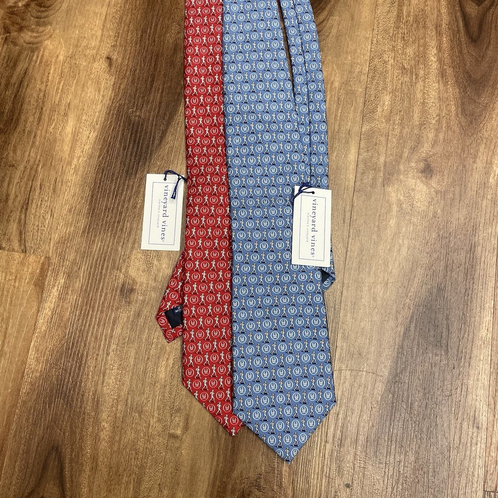 Vineyard Vines Silk Dress Tie Mens 59" 3.5" Blue/Red Runner, Clinic, Healthway
